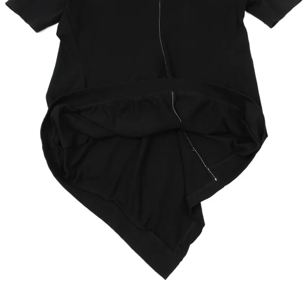Yohji Yamamoto FEMME White Stitching Switching Asymmetrical T-shirt K-170343_008