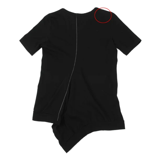 Yohji Yamamoto FEMME White Stitching Switching Asymmetrical T-shirt K-170343_009