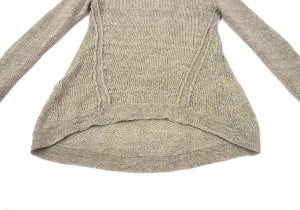 Yohji Yamamoto FEMME Mohair Blend Front Switching Knit Sweater K-170346_006