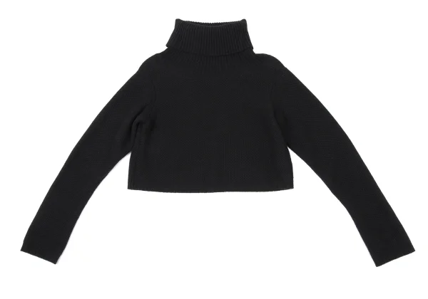 Yohji Yamamoto FEMME Wool Blend Turtleneck Short Knit Sweater K-170348_002