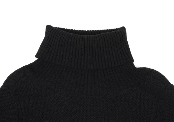 Yohji Yamamoto FEMME Wool Blend Turtleneck Short Knit Sweater K-170348_003