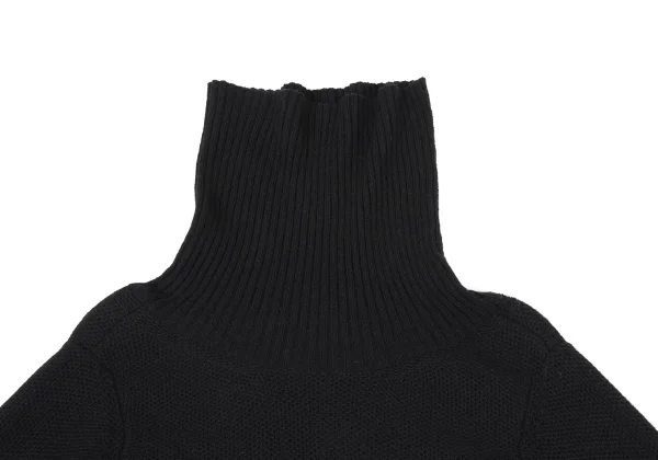 Yohji Yamamoto FEMME Wool Blend Turtleneck Short Knit Sweater K-170348_004