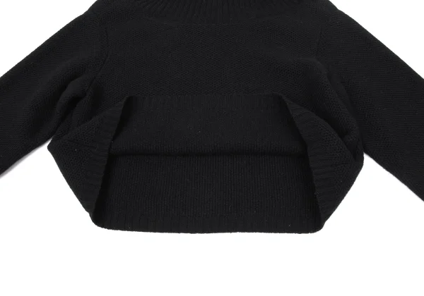 Yohji Yamamoto FEMME Wool Blend Turtleneck Short Knit Sweater K-170348_009