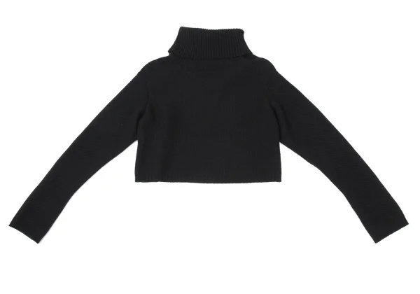 Yohji Yamamoto FEMME Wool Blend Turtleneck Short Knit Sweater K-170348_010