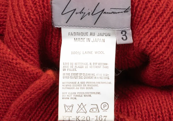 Yohji Yamamoto FEMME Wool Turtleneck Knit Sweater K-170349_011