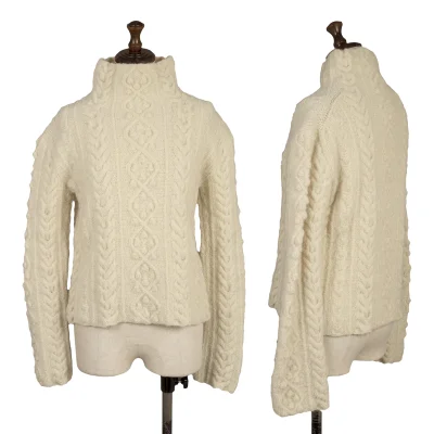 Yohji Yamamoto FEMME Turtleneck Cable Knit Sweater