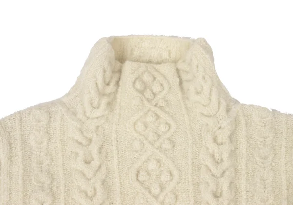 Yohji Yamamoto FEMME Turtleneck Cable Knit Sweater K-170350_003