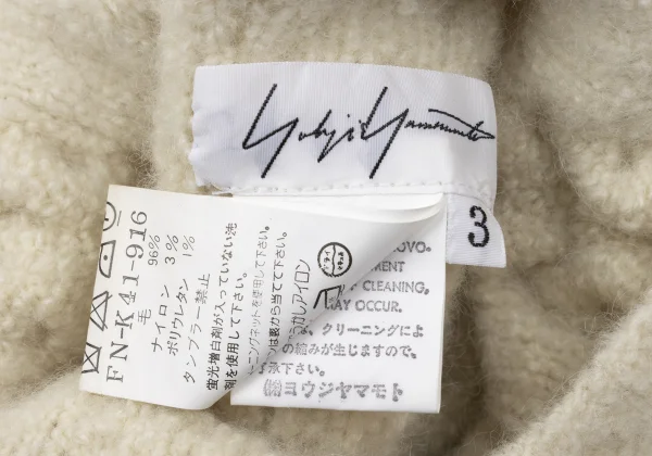 Yohji Yamamoto FEMME Turtleneck Cable Knit Sweater K-170350_012