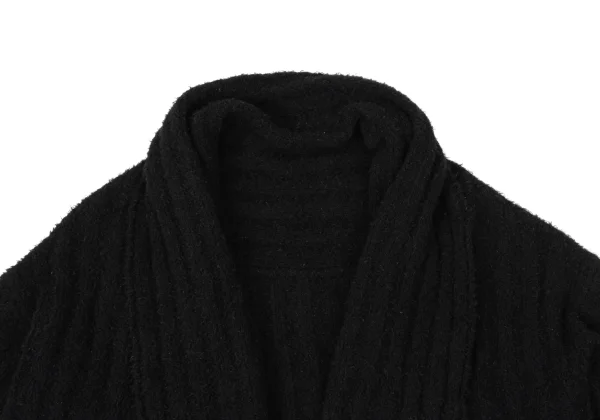 Yohji Yamamoto FEMME Wool Nylon Buttonless Shawl Cardigan K-170351_003