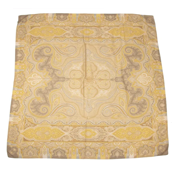 ETRO Wool Silk Paisley Scarf Yellow  K-170356_001