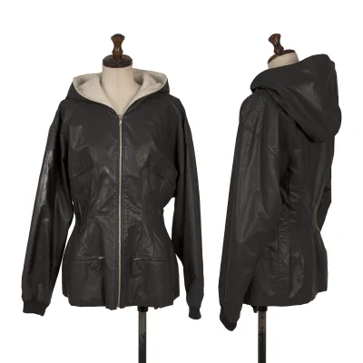 Jean Paul GAULTIER Waist Shaping Dart Zip Hooded Rubber Jacket