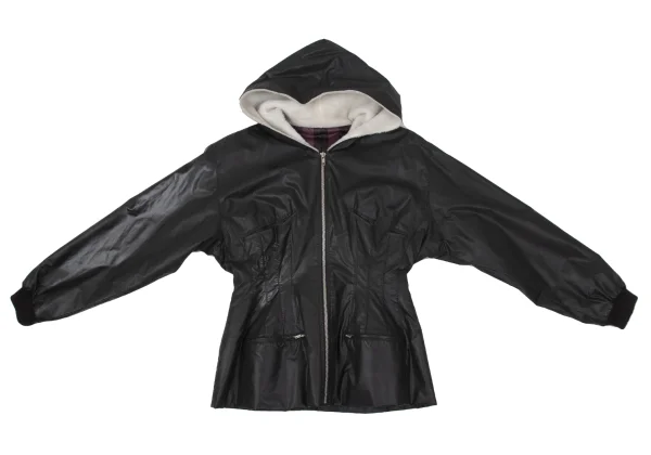 Jean Paul GAULTIER Waist Shaping Dart Zip Hooded Rubber Jacket K-170361_002