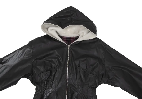 Jean Paul GAULTIER Waist Shaping Dart Zip Hooded Rubber Jacket K-170361_003
