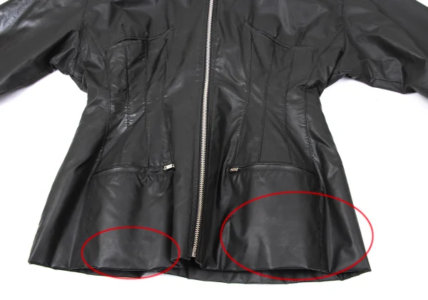 Jean Paul GAULTIER Waist Shaping Dart Zip Hooded Rubber Jacket K-170361_008