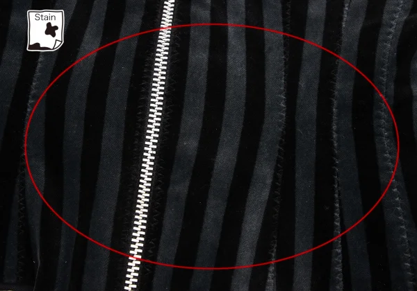 Jean Paul GAULTIER Waist Shaping Dart Hooded Velour Stripe Jacket K-170362_011