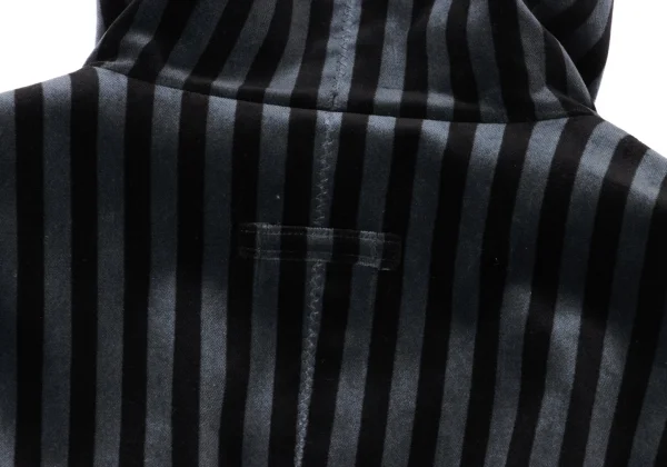 Jean Paul GAULTIER Waist Shaping Dart Hooded Velour Stripe Jacket K-170362_015