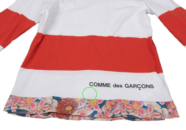 COMME des GARCON Floral Printed Hem Stripe T Shirt K-170364_009