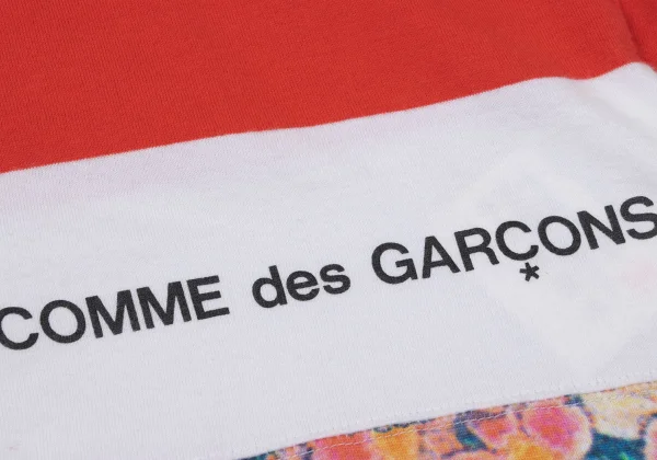 COMME des GARCON Floral Printed Hem Stripe T Shirt K-170364_011
