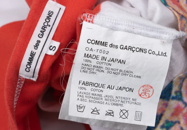 COMME des GARCON Floral Printed Hem Stripe T Shirt K-170364_017