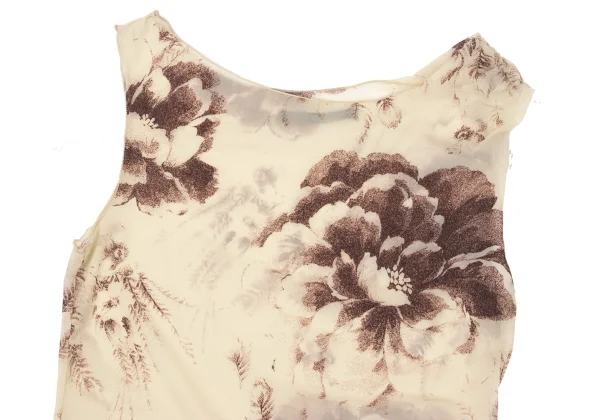 Yohji Yamamoto FEMME Printed Nylon Stretch Sleeveless Top K-170365_003