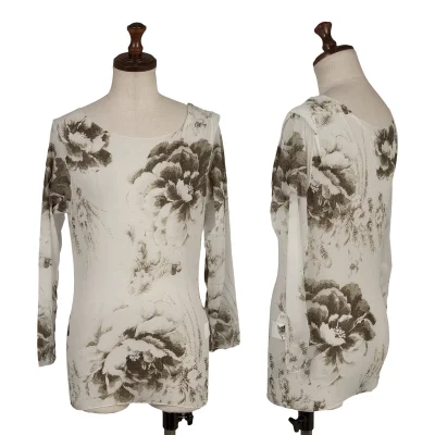 Yohji Yamamoto FEMME Printed Nylon Stretch T Shirt