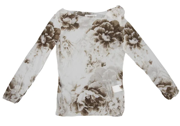 Yohji Yamamoto FEMME Printed Nylon Stretch T Shirt K-170366_002
