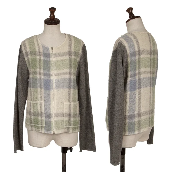 Y's for living Check Switching Loop Knit Zip Cardigan Multi-Color S-M K-170367_001