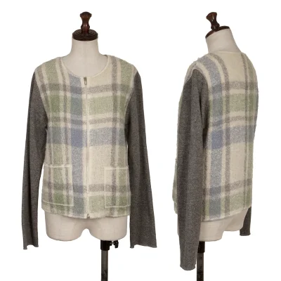 Y's for living Check Switching Loop Knit Zip Cardigan