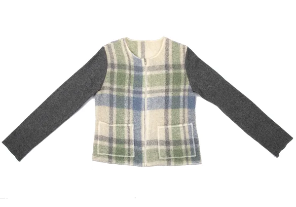 Y's for living Check Switching Loop Knit Zip Cardigan K-170367_002