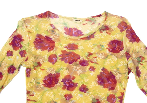 Iwish Botanical Jacquard Mesh T Shirt K-170369_003