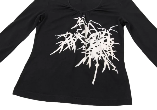 VIVIENNETAM Flocky Printed Gather Neck T Shirt K-170371_011