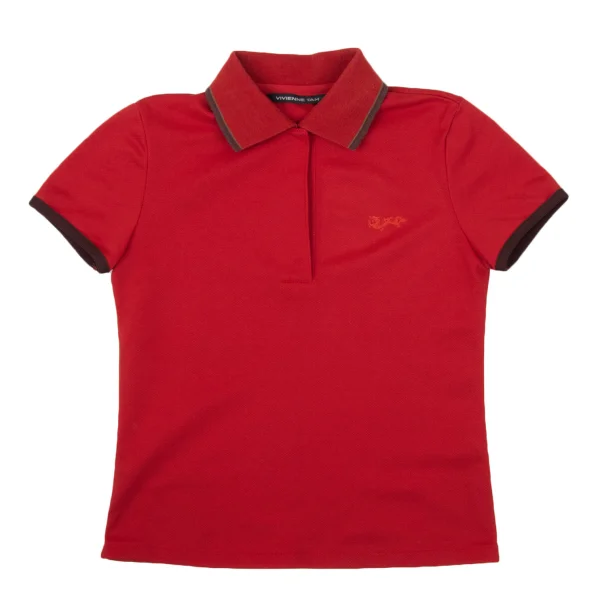 VIVIENNETAM One Point Rubber Dragon Polo Shirt Red 0 K-170372_001