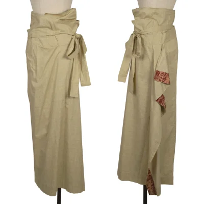 DRIES VAN NOTEN Cotton Floral Taping Wrap Skirt