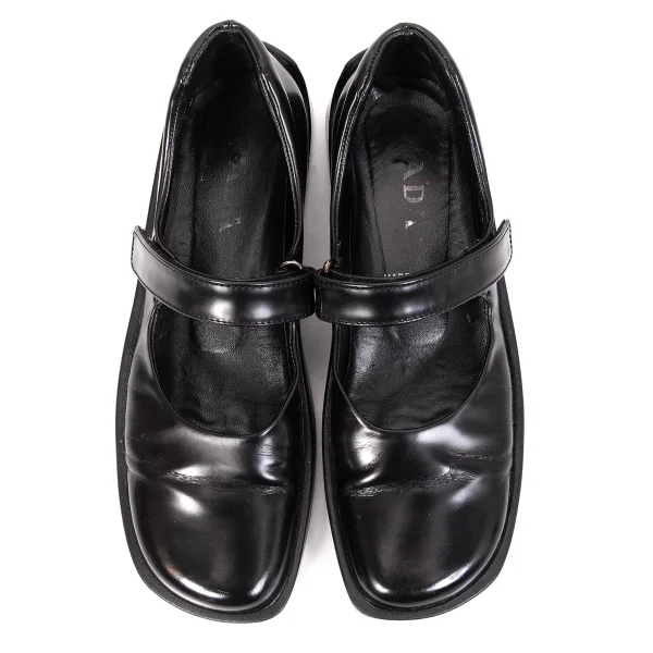 PRADA Square Toe Mary Jane Leather Shoes K-170385_002