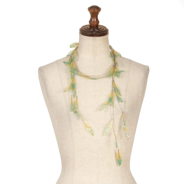 ISSEY MIYAKE Leaf Design Necklace Green  K-170386_001