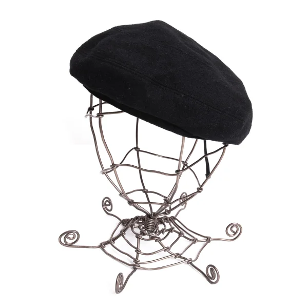 Y's Wool Nylon Circle Switching Beret Black  K-170391_001