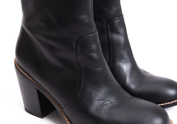 Y's Side Zip Leather Heel Boots K-170395_007