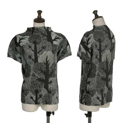 PLEATS PLEASE Mist Pleats Tree Printed T Shirt