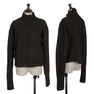 Yohji Yamamoto FEMME Cable Knit High-neck Sweater
