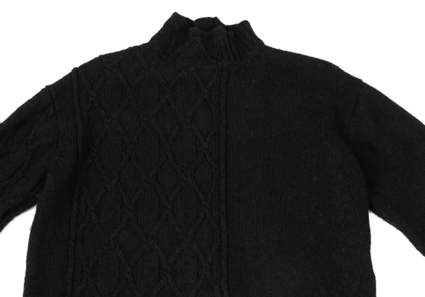 Yohji Yamamoto FEMME Cable Knit High-neck Sweater K-170410_003
