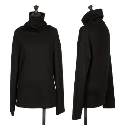Yohji Yamamoto FEMME Wool High-neck Off-Shoulder knit Top