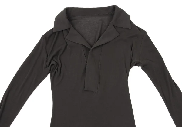 Yohji Yamamoto FEMME Cotton Skipper Long-sleeve Polo Shirt K-170412_003