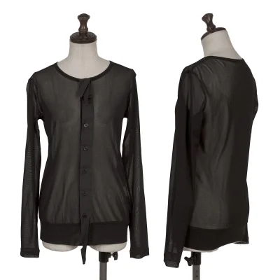 Yohji Yamamoto FEMME Frilled Front Switching Mesh Cardigan