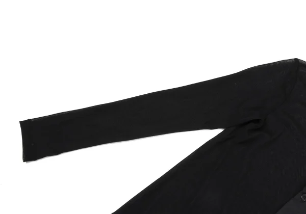 Yohji Yamamoto FEMME Frilled Front Switching Mesh Cardigan K-170413_005
