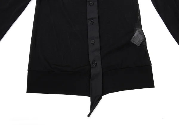 Yohji Yamamoto FEMME Frilled Front Switching Mesh Cardigan K-170413_007