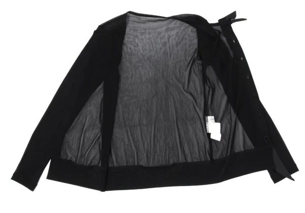 Yohji Yamamoto FEMME Frilled Front Switching Mesh Cardigan K-170413_009