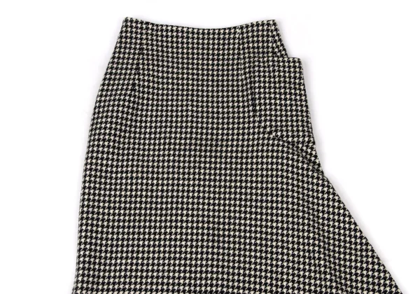 Yohji Yamamoto FEMME Houndstooth Hem Fringe Long Skirt K-170419_003