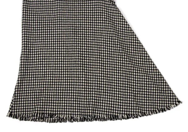 Yohji Yamamoto FEMME Houndstooth Hem Fringe Long Skirt K-170419_007