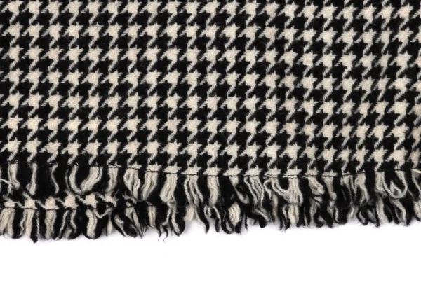 Yohji Yamamoto FEMME Houndstooth Hem Fringe Long Skirt K-170419_008