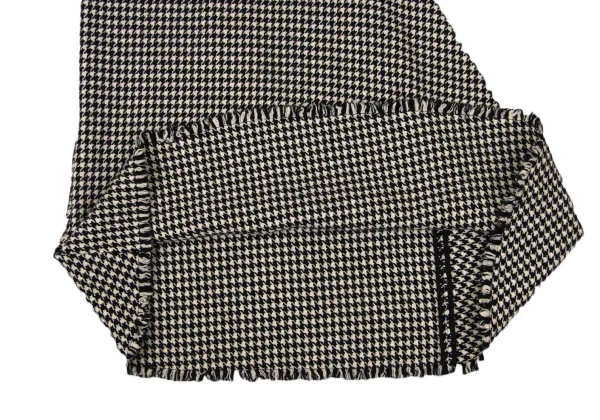 Yohji Yamamoto FEMME Houndstooth Hem Fringe Long Skirt K-170419_009